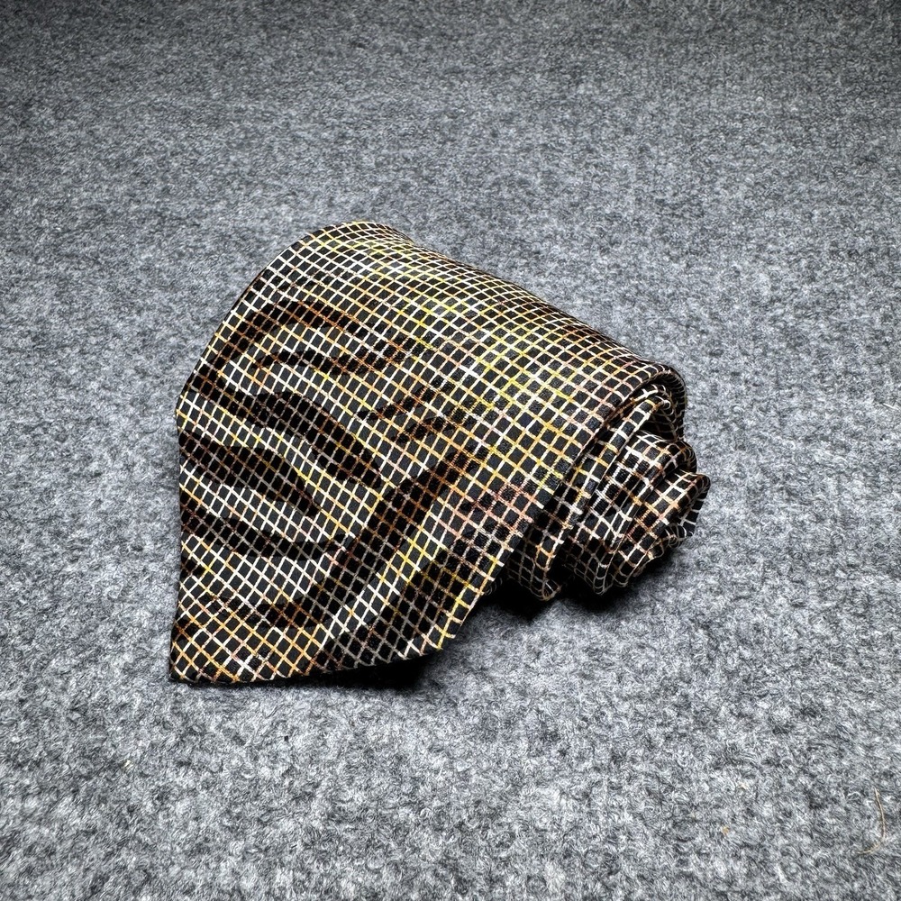 Brioni Silk Luxury Neck Tie Geometric Abstract Reflective Pattern Multicolor